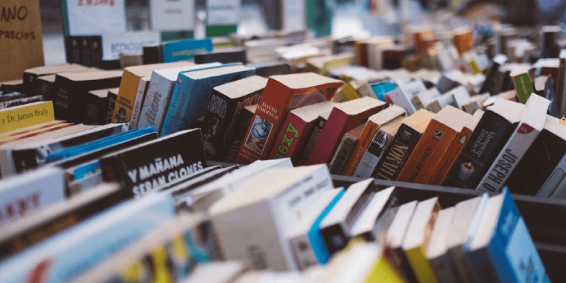 An Overall View Of A Book Racks In A Library.